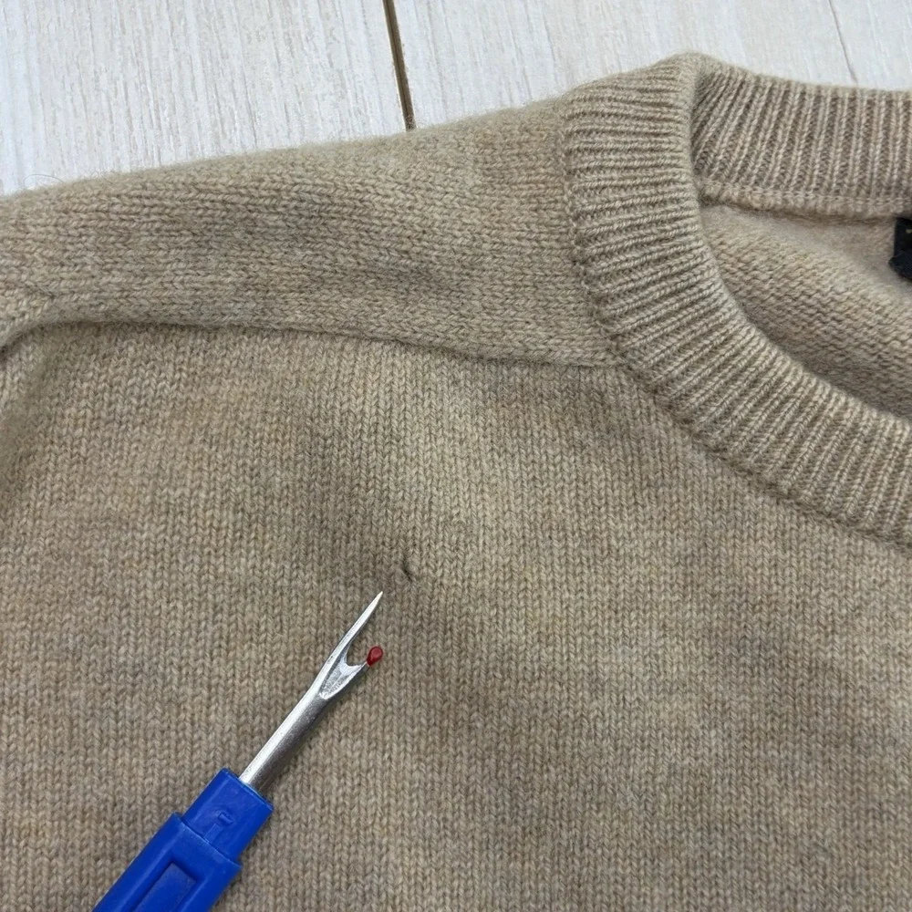 Pringle of Scotland Lambswool Knit Sweatshirt Mens Medium Made In Scotland Beige